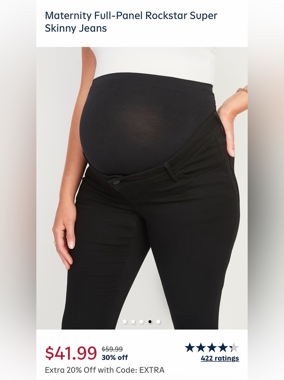 Old Navy Maternity Rockstar Super Skinny black jeans plus size 16 Long